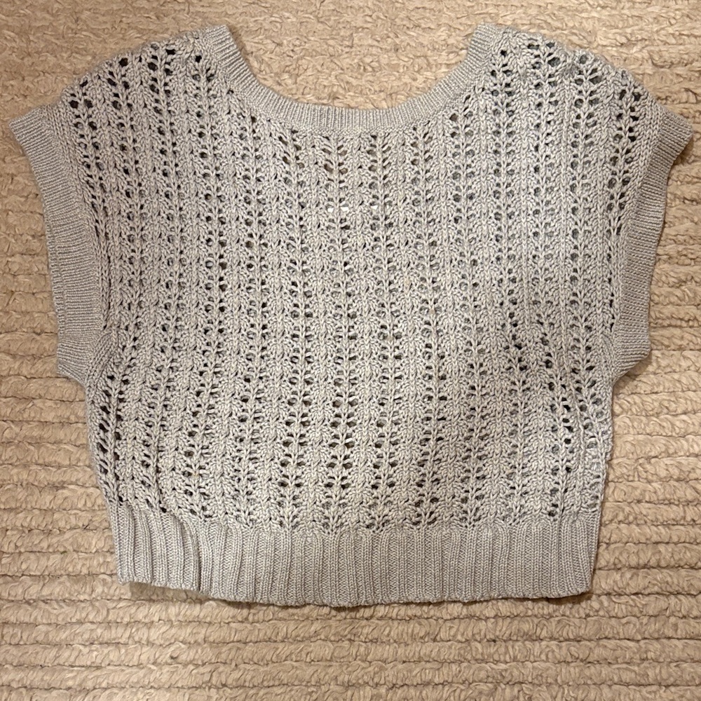 Banana Republic Light Gray/Blue Knit Sweater